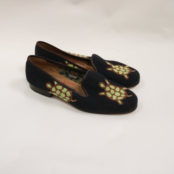 NEW Limited Edition Stubbs & Wootton Needlepoint Size 7 Turtle Slippers - Picture 3 of 8